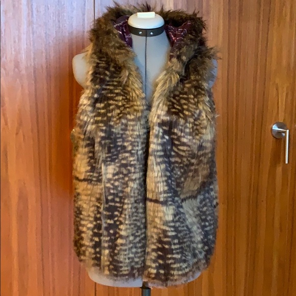 Mossimo Supply Co. Jackets & Blazers - Faux Fur Vest with Hood